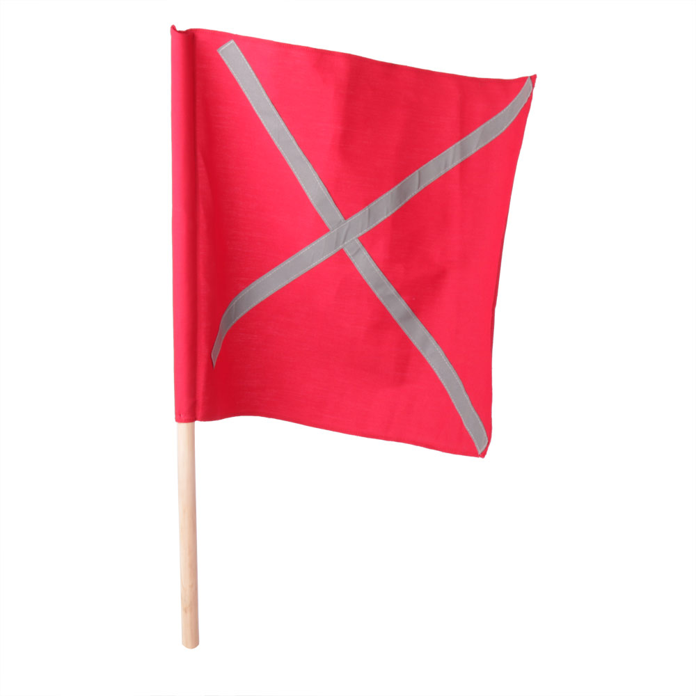 Flag Red With Wooden Handle from FTS Safety